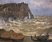 The Cliff at Etretat after a Storm, Claude Monet